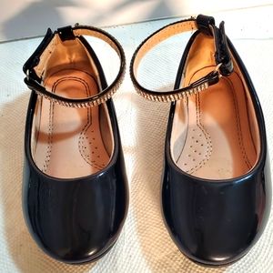 Ella Patent Ballerina Slippers with Rhinestones.  Size 7.